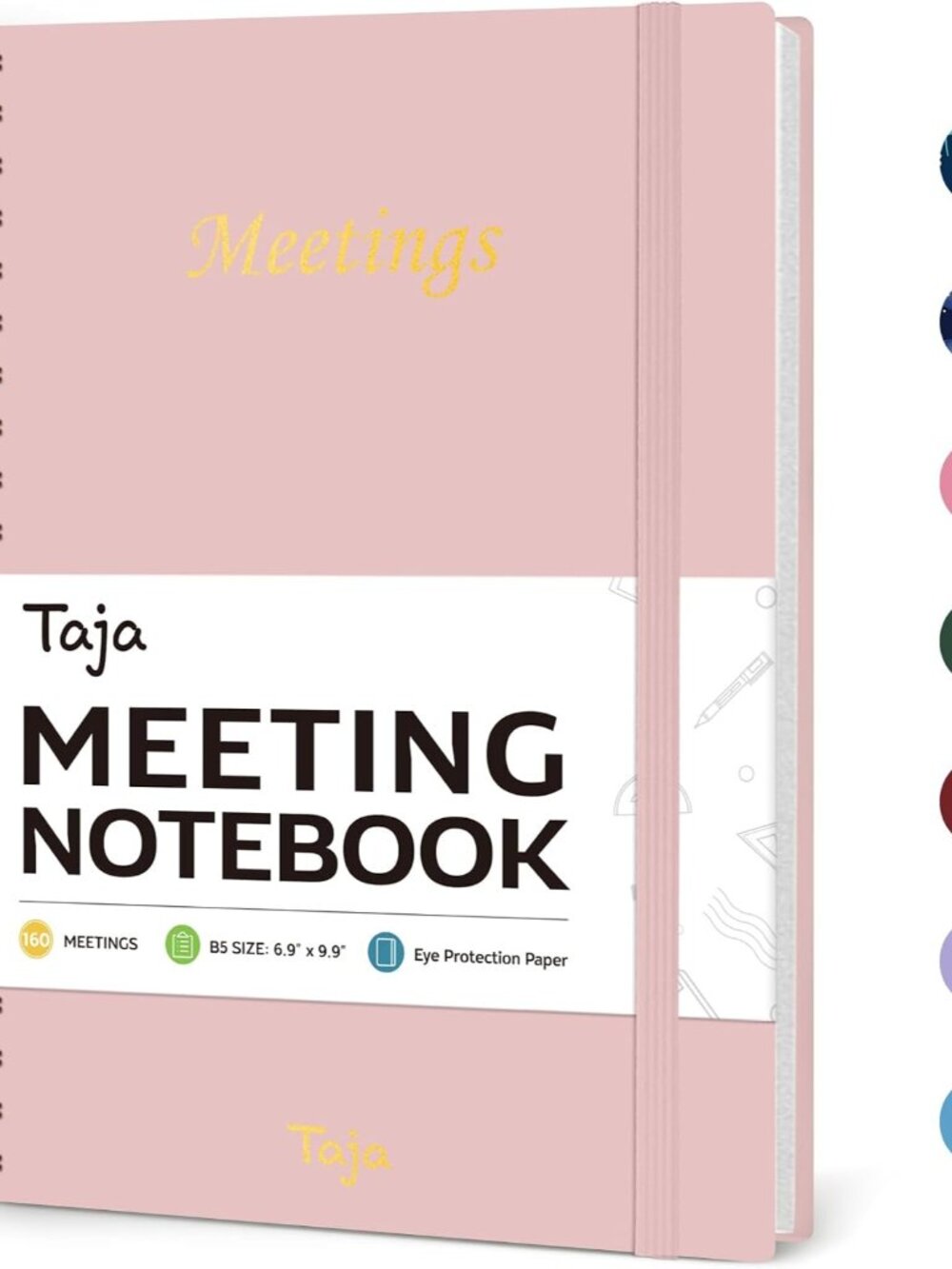 Meeting Notebook for Work, Meeting Planner, 6.9" X 9.9", 160 Pages